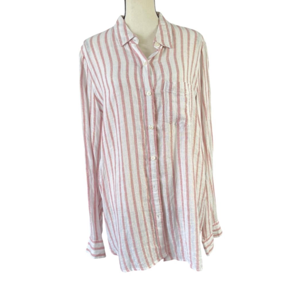 Fleur Bleue Metallic Striped top
